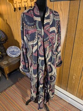 Bohemian Printed Long Kimono Duster